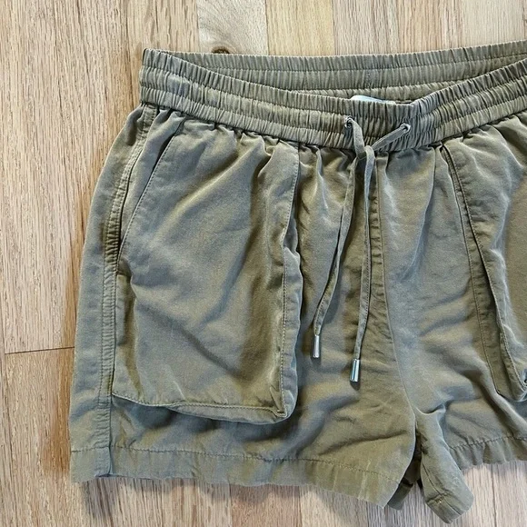 REISS isador drawstring short pull on tencel khaki safari size 6 US - Picture 7 of 12